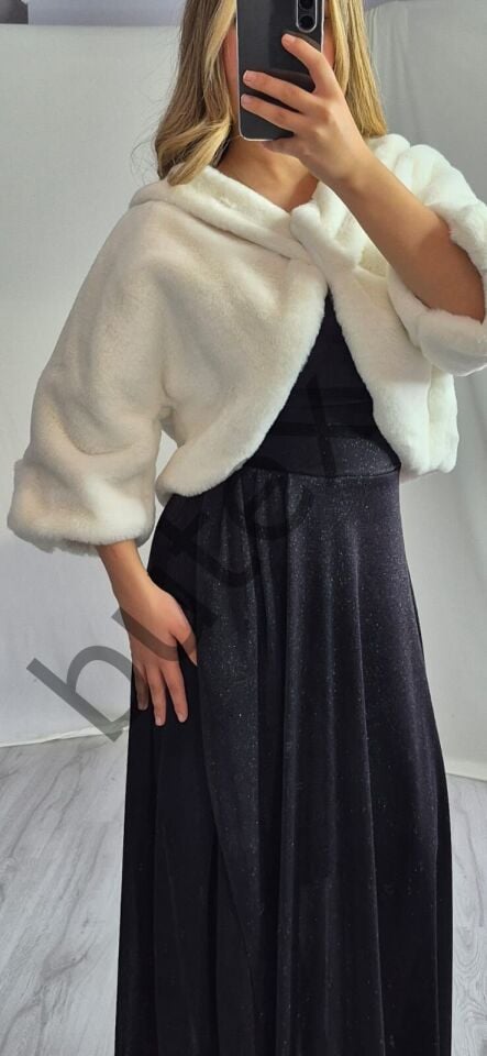 Yaka ve Kolları Broşlu Etol Kürk 2698btx