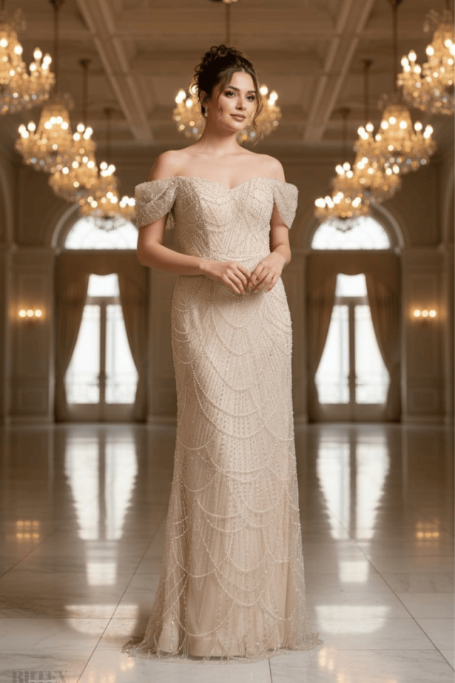 Miabella Güneş Desen Abiye Elbise 1154BTX