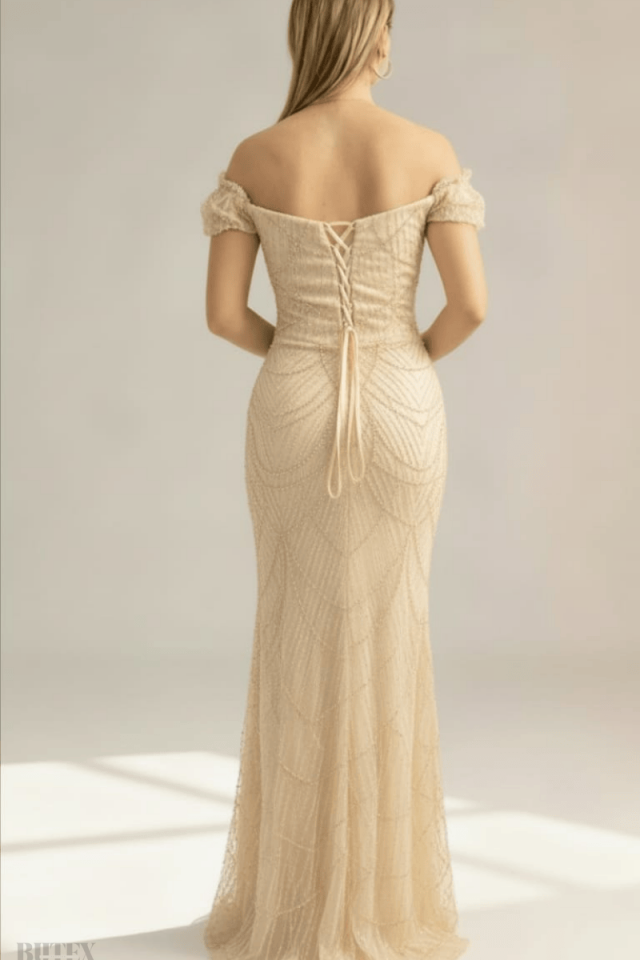 Miabella Güneş Desen Abiye Elbise 1154BTX