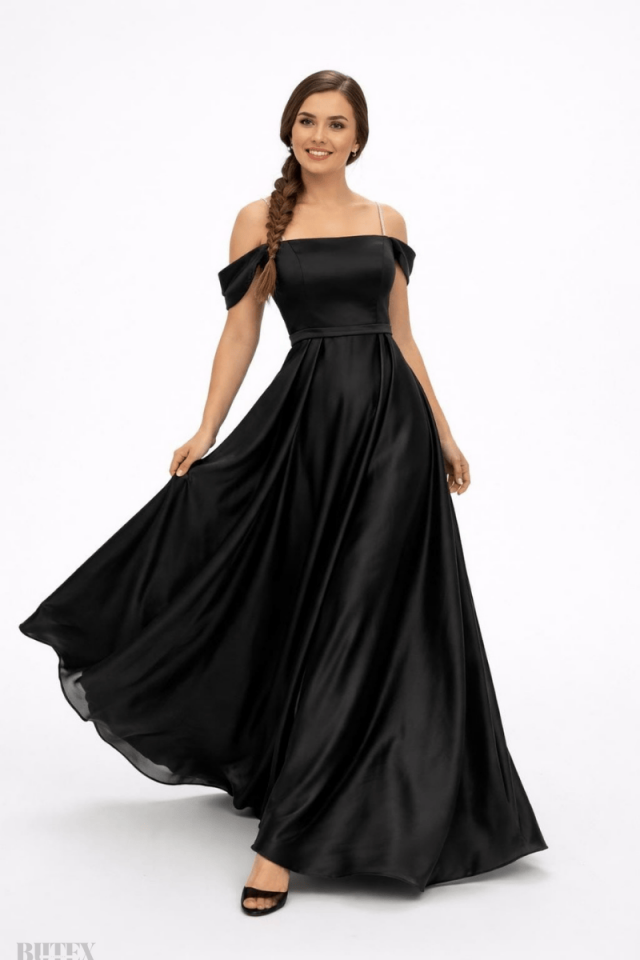 Büyük Beden Saten Abiye Elbise 7320btx