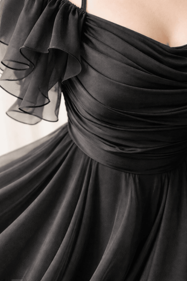 İp Askılı Dökük Kol Büyük Beden Şifon Elbise 8642btx