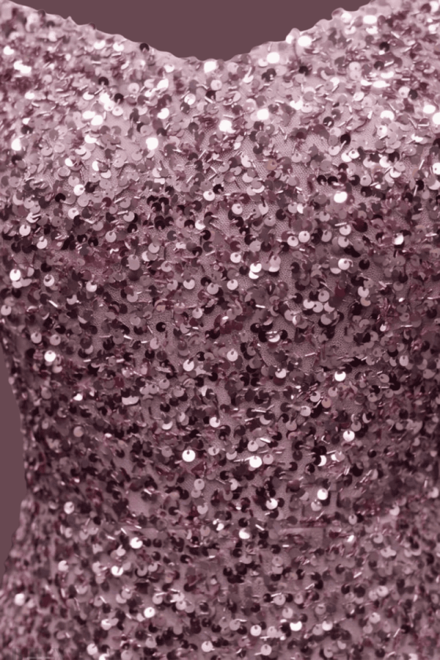 Büyük Beden Payet Arka Bağcıklı Abiye Elbise 1154btx