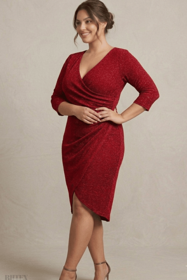 Miabella Büyük Beden Simli Elbise 8585btx