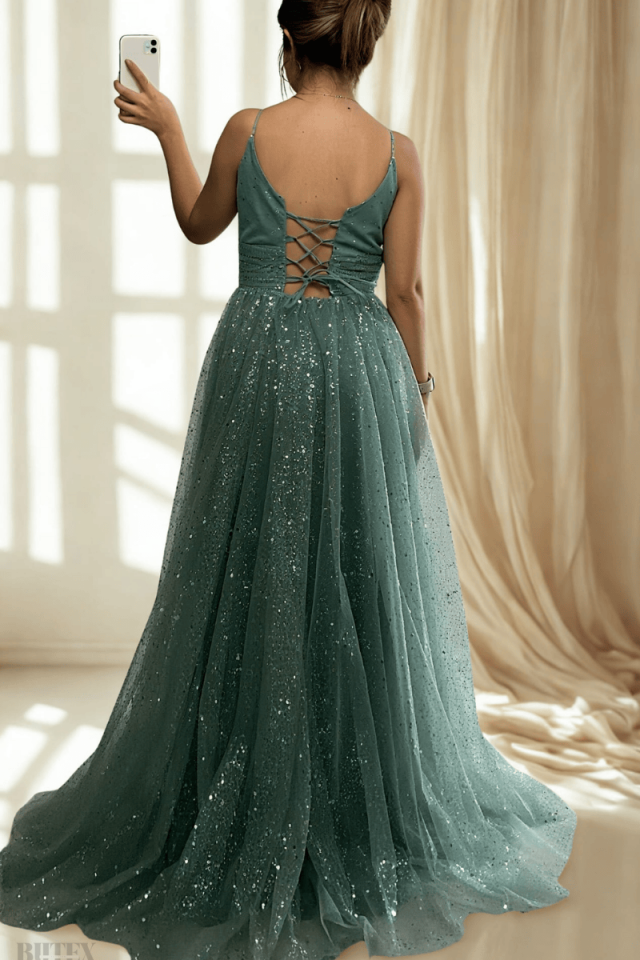 Işıltılı Uzun Abiye Elbise 7894btx